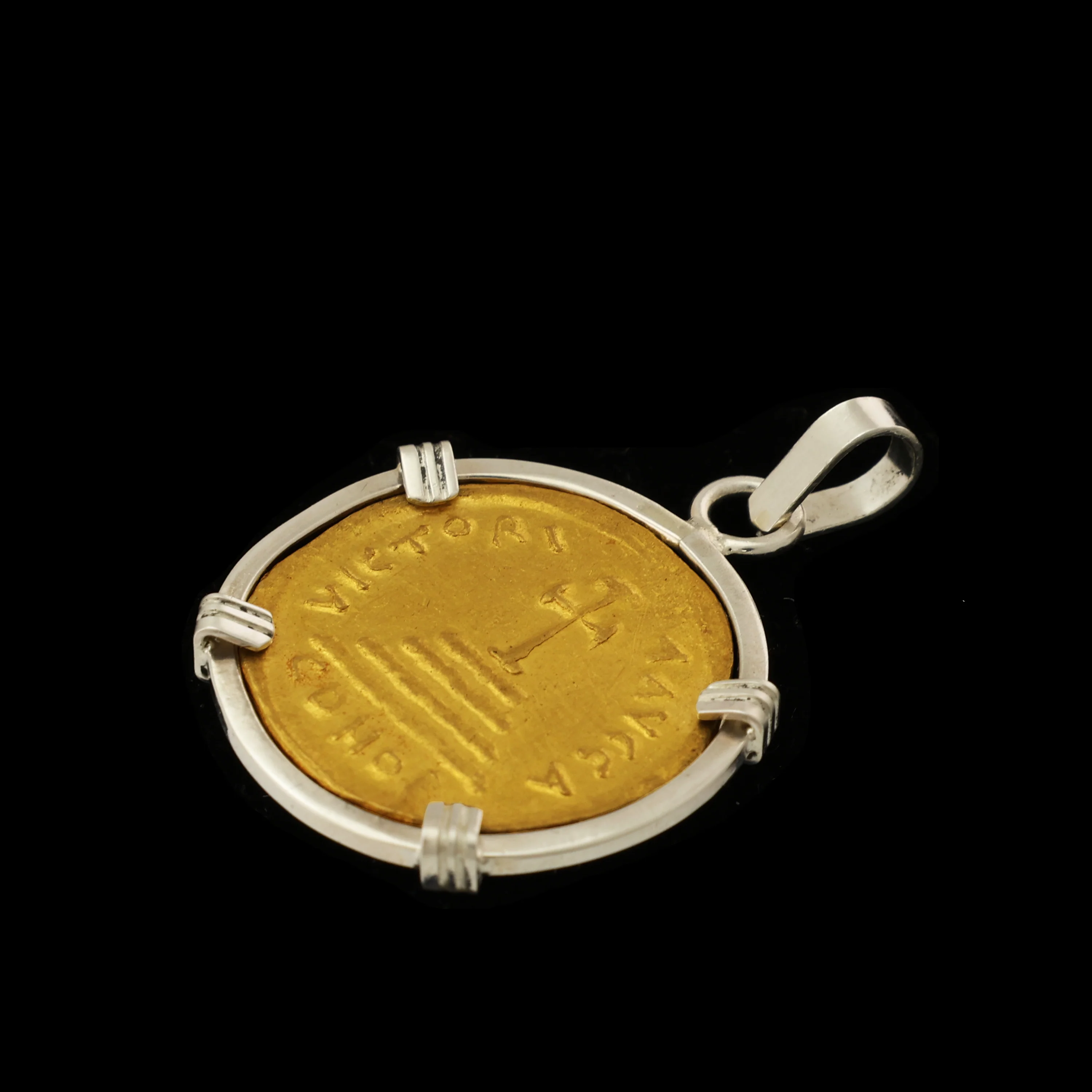 Byzantine Golden Cross Coin Pendant - Image 3