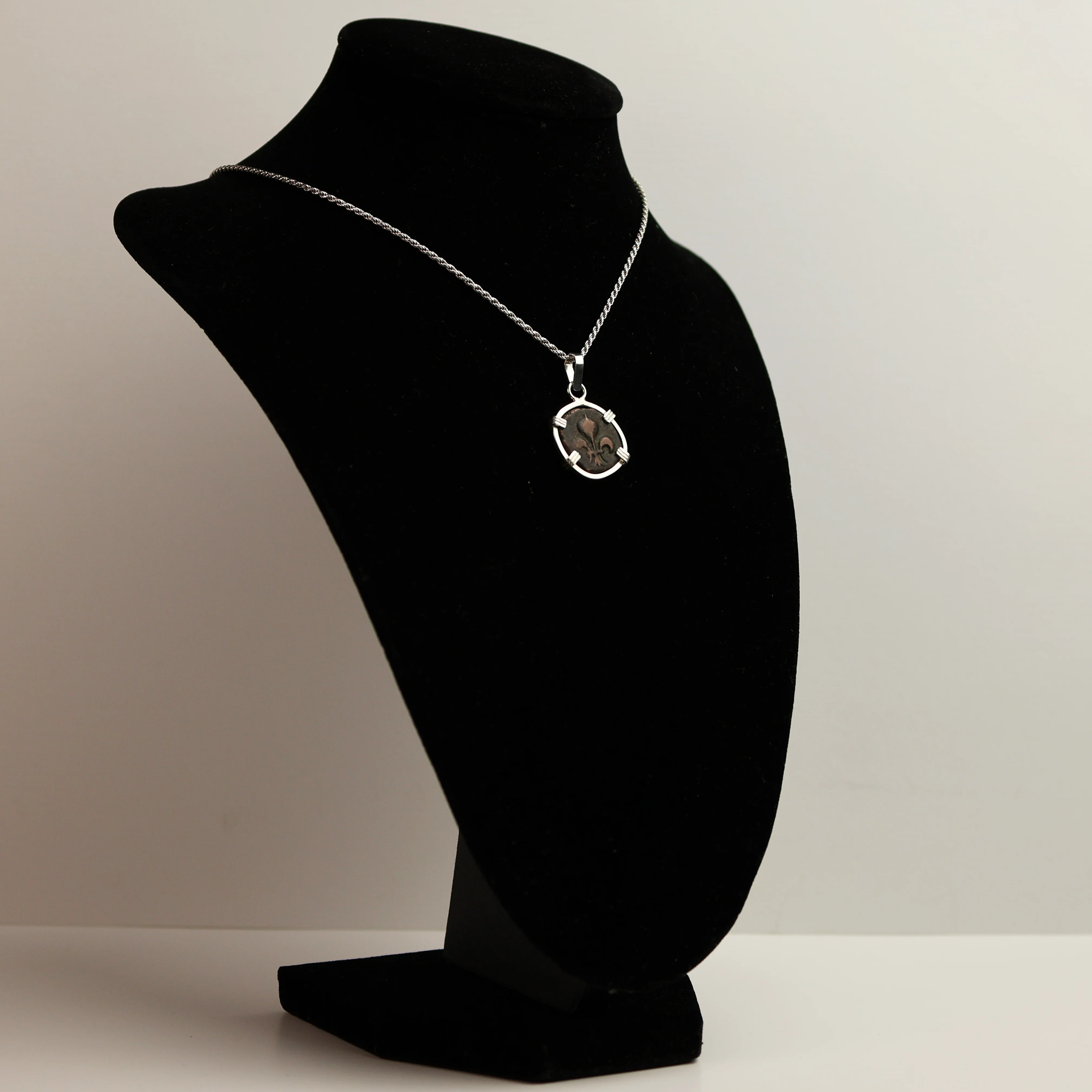 French Colonial Fleur-de-Lis Coin Pendant - Image 4